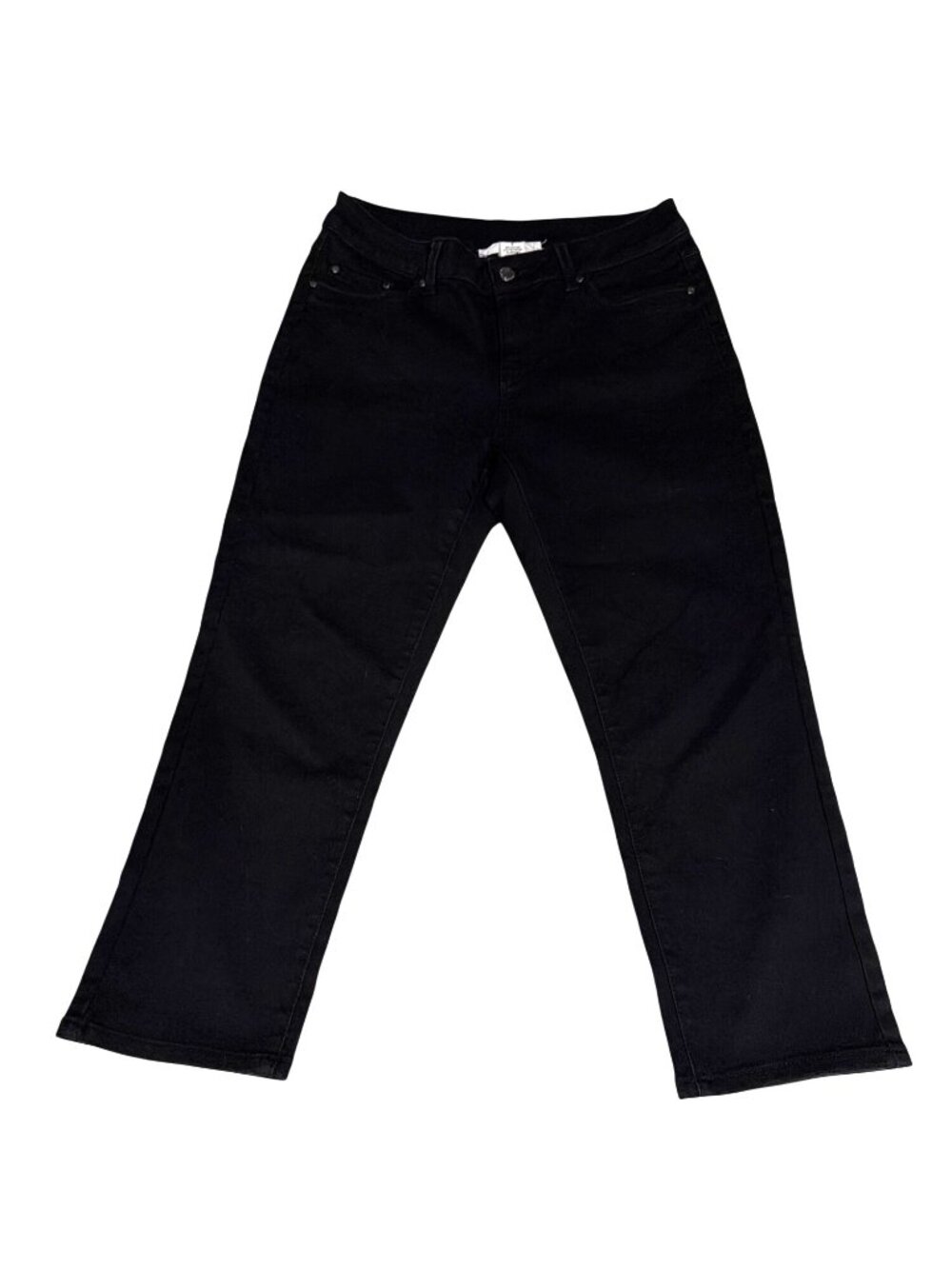 Workshop Republic Clothing Womens Black Straight-Leg Pants Size 8 Capri - Picture 3 of 4